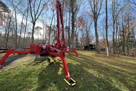 tree trimming with spider lift