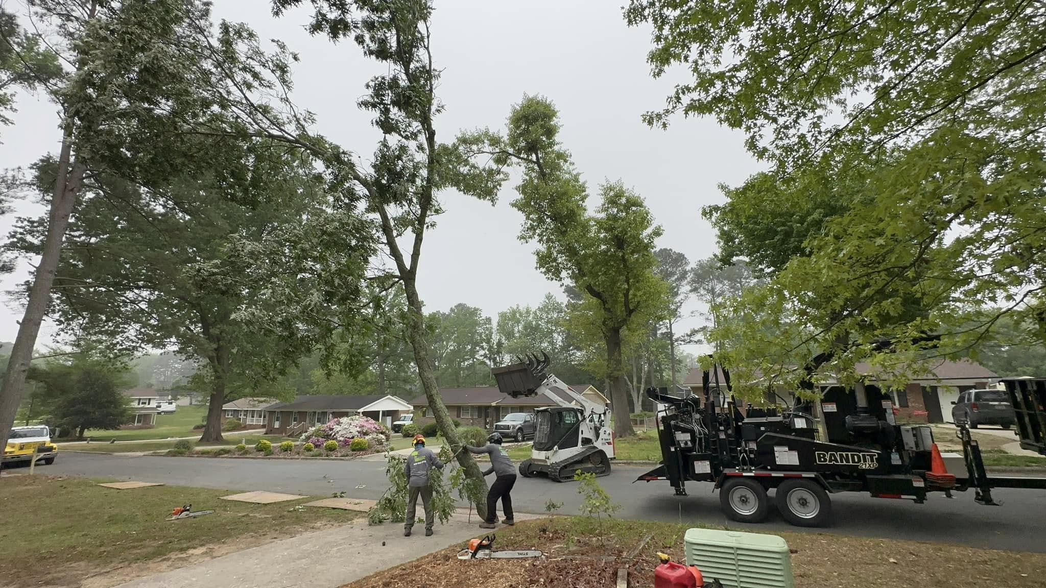 Emergency tree removal services in Wake County - Kenny's Tree Removal removing storm-damaged trees to restore property safety.